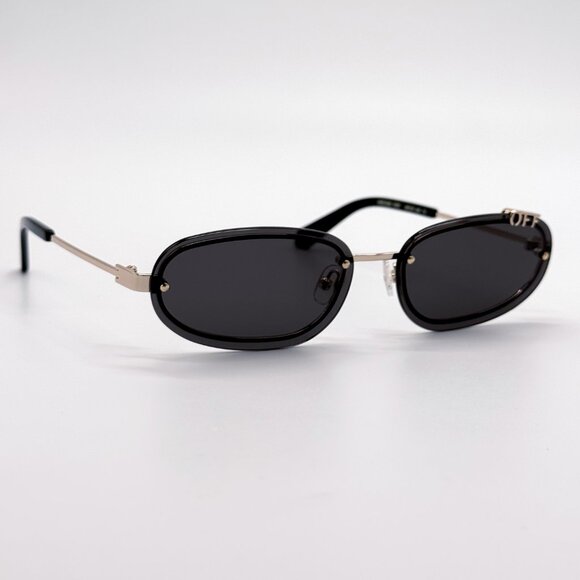 NEW OFF-WHITE OERI13M MIAMI 7607 SUNGLASSES UNISEX OVAL BLACK GOLD - Picture 4 of 9